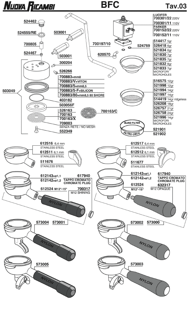 Bfc 03 ESPRESSO MACHINE PARTS