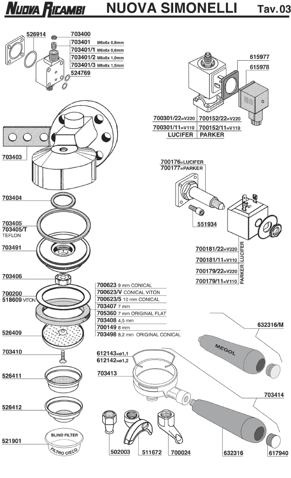 Nuova 03 ESPRESSO MACHINE PARTS