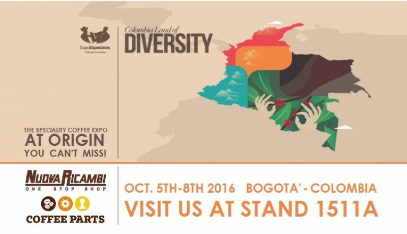 ExpoEspeciales Cafe de Colombia 2016: venite ad incontrare Coffee Parts Colombia e Nuova Ricambi Srl allo stand 1511A!