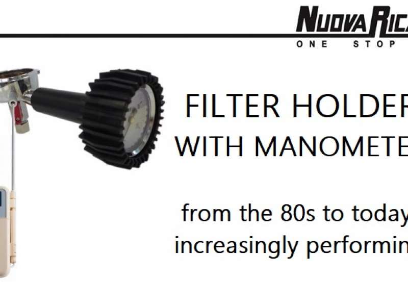 The filter holder with manometer by Nuova Ricambi: for the perfect setup of the espresso machine.