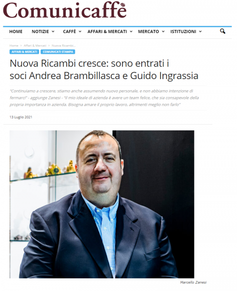 Nuova Ricambi cresce: sono entrati i soci Andrea Brambillasca e Guido Ingrassia
