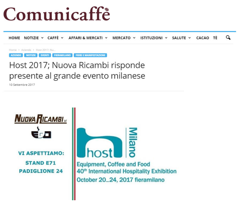 Host 2017: Nuova Ricambi risponde presente al grande evento milanese