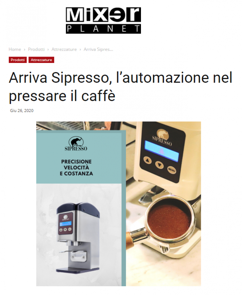 Arriva Sipresso, l’automazione nel pressare il caffè