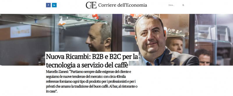Nuova Ricambi: B2B e B2C per la tecnologia a servizio del caffè Marcello Zanesi: “Partiamo sempre dalle esigenze del cliente e seguiamo le nuove tendenze del mercato: con circa 40mila referenze forniamo ogni tipo di prodotto per i professionisti e per i p