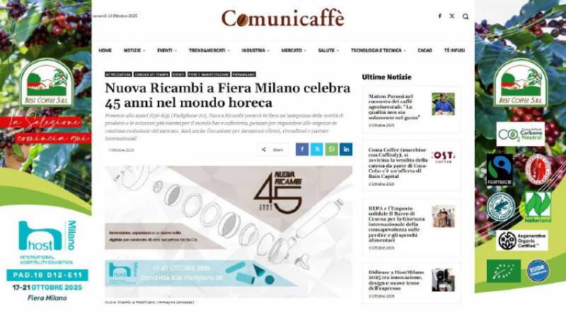Nuova Ricambi a HOST celebra 45 anni nel mondo Ho.Re.Ca.