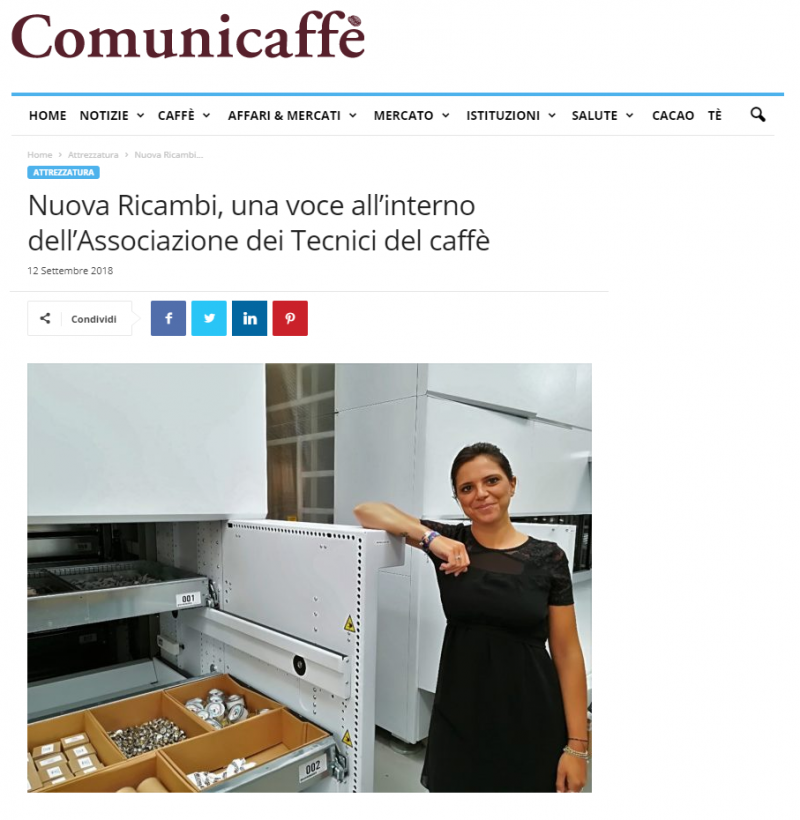 Nuova Ricambi, una voce all'interno dell’Associazione dei Tecnici del caffè