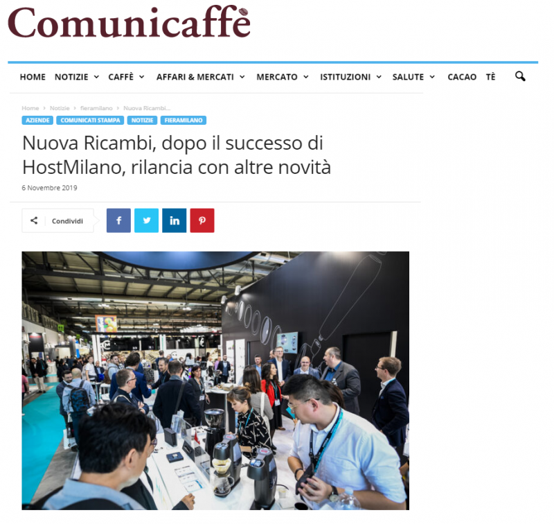Nuova Ricambi, dopo il successo di Host Milano, rilancia con altre novità