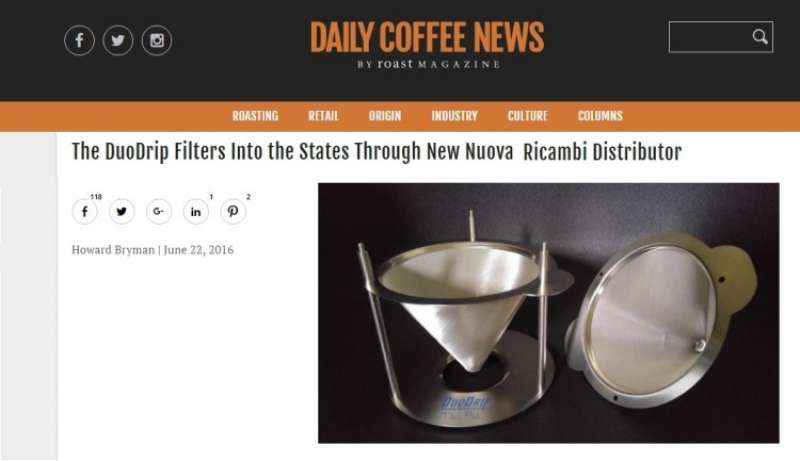 The DuoDrip Filters Into the States Through New Nuova Ricambi Distributor