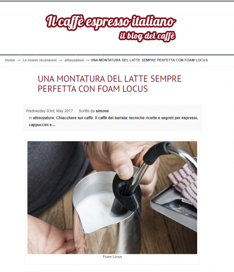 UNA MONTATURA DEL LATTE SEMPRE PERFETTA CON FOAM LOCUS