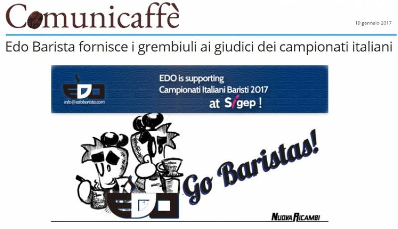 Edo Barista fornisce i grembiuli ai giudici dei campionati italiani