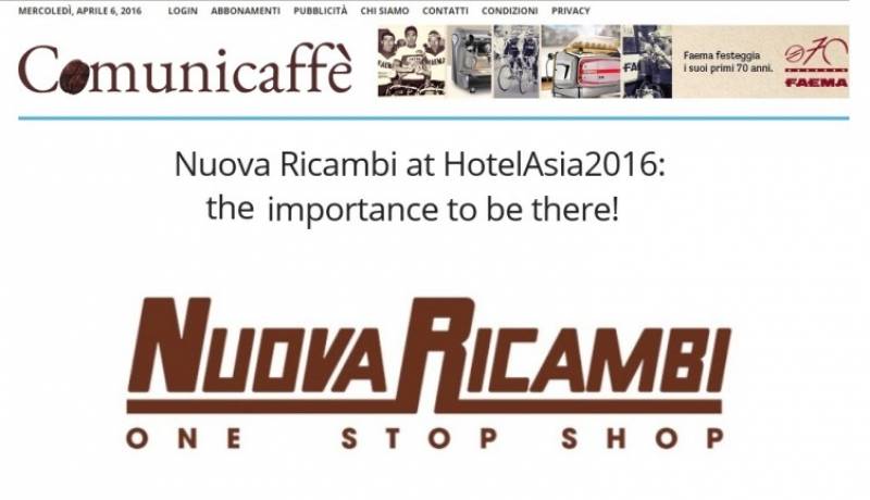 Nuova Ricambi at HotelAsia2016: the importance to be there!