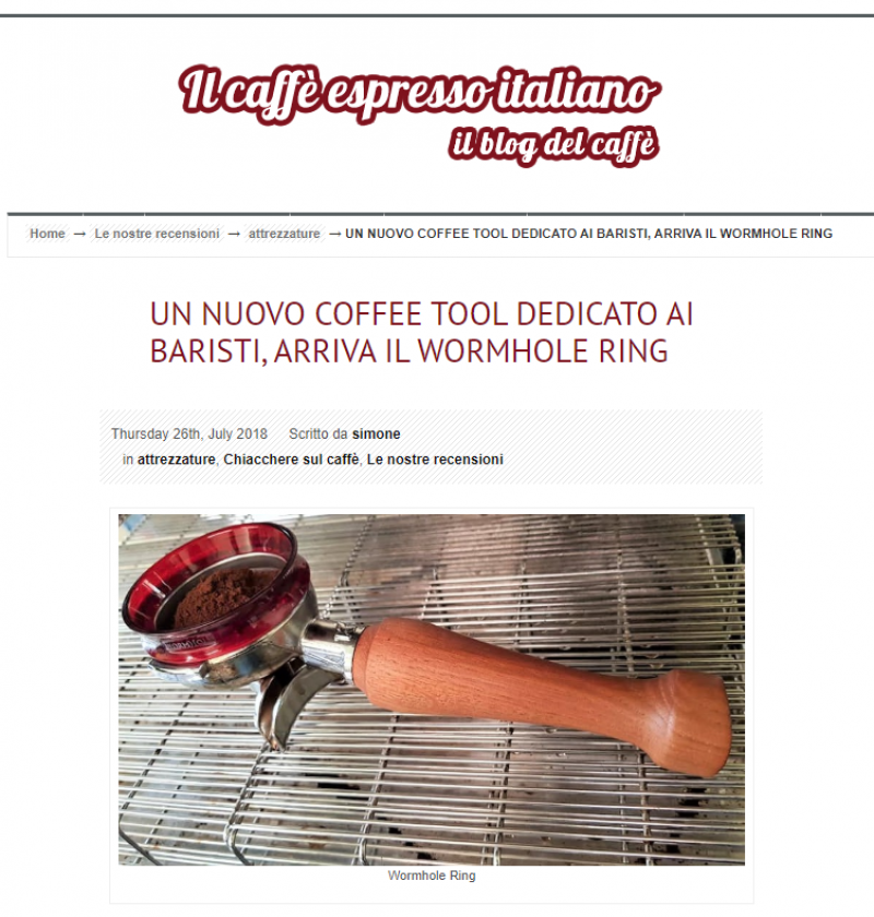 UN NUOVO COFFEE TOOL DEDICATO AI BARISTI, ARRIVA IL WORMHOLE RING