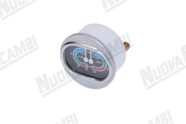 MANOMETRO DOPPIA SCALA 0-2,5/0-16 BAR ATTACCHI 1/8M PIATTO - CORNICE Ø 70mmCORPO Ø 63mmCONTI