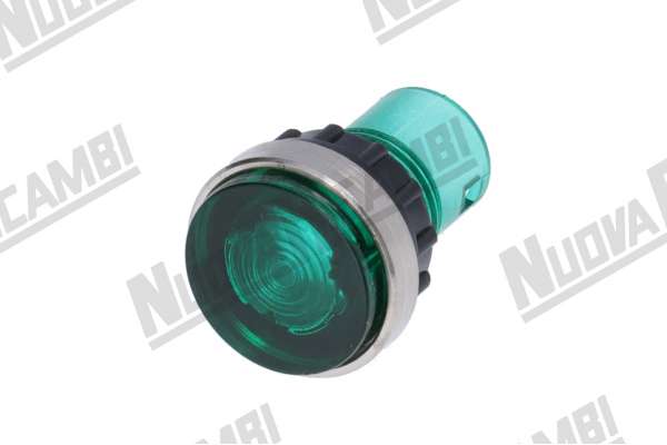 GEMA LAMPARA INDICADOR VERDE - CABEZA Ø18mm - AGUJERO Ø 12mm - VIROLA M12