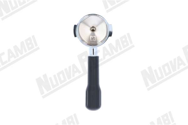 PORTAFILTRO 2 TAZZE CON MANOPOLA OPACA M12 ATTACCO BECCUCCI 3/8 CON MOLLA FERMAFILTRO - ECM GIOTTO/ VBM