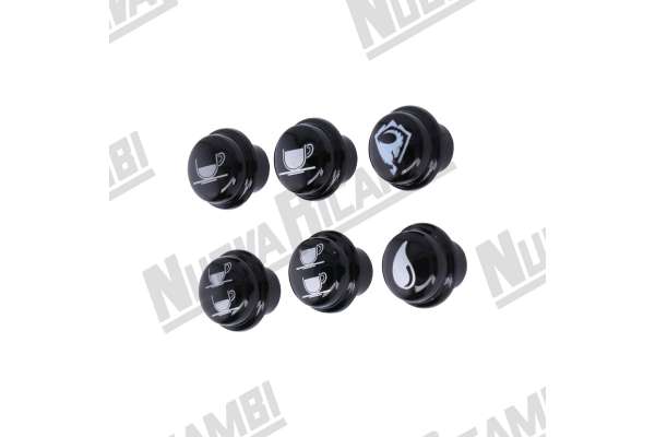 BLACK SERIGRAPHED 6 BUTTONS KIT - Ø 17 - SANREMO MILANO SED