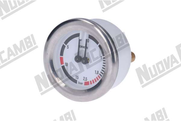 DOUBLE SCALE MANOMETER 0-2,5/0-15 BAR -CONNECTION 1/8M FLAT - FRAME Ø 70mm - BODY Ø 63mm  BFC/ ROYAL/ SAB ITALIA