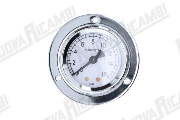 MANOMETRO 1 SCALA 0-16 BAR ATTACCO 1/8MPIATTO - CORNICE Ø 71mm CORPO Ø 52mm FAEMA E/61
