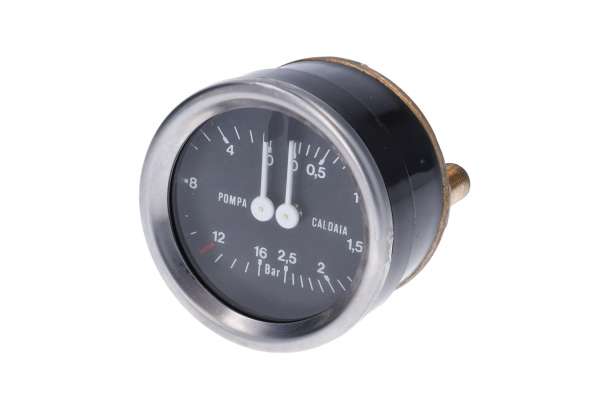 MANOMETRO DOPPIA SCALA 0-2,5/0-16 BAR -ATTACCHI 1/8M PIATTO - CORNICE Ø 65mm - CORPO Ø 60mm  FUTURMAT-ARIETE/ QUALITY