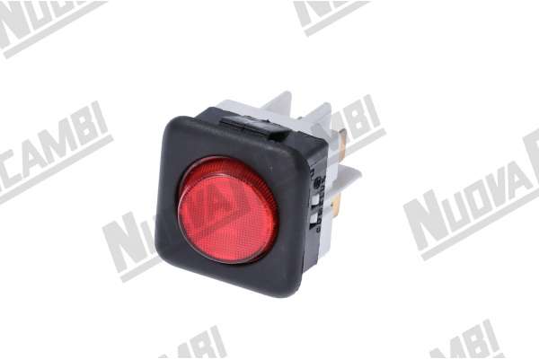 RED BIPOLAR SWITCH 250V - 16A  MOUTING HOLE 25x25mm  FUTURMAT