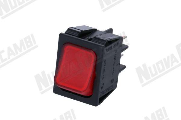 LUMINOUS BIPOLAR RED SWITCH - 250V - 16A - BUILD-IN 22x30m