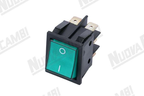 DESVIADOR BIPOLAR LUMINOSO VERDE - 250V- 16A - HUECO 22x30mm
