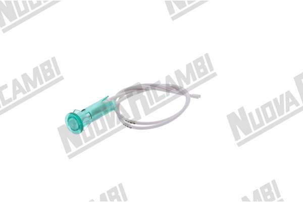 LAMPADA SPIA VERDE CABLATA 110V - TESTAØ 14,5mm - FORO Ø 10mm - FAEMA
