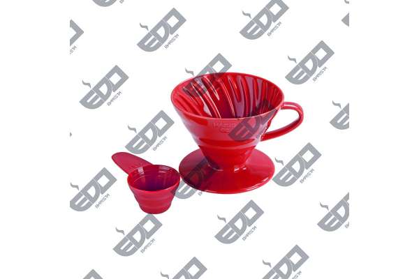 RED CERAMIC COFFEE DRIPPER V60 02