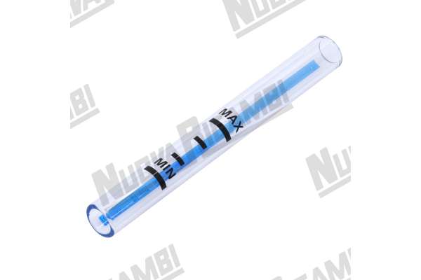 SILK-SCREEN PRINTED LEVEL SIGHT GLASS/ GRADUATED  Ø 12x107mm  FAEMA STAR/ FUTURMAT/ ARIETE