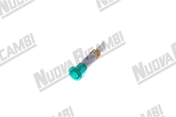 LAMPADA SPIA VERDE 250V - 120° C. - TESTA Ø 13,5mm - FORO Ø 10mm - FAEMA/ SPINEL