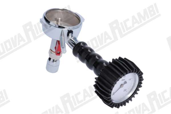 PORTAFILTRO CON MANOMETRO + ATTACCO SONDA TERMOMETRO + RUBINETTO SCARICO ACQUA PER AURORA/BFC/ECM/ELEKTRA/LA MARZOCCO/SANREMO/SV ITALIA/VIBI