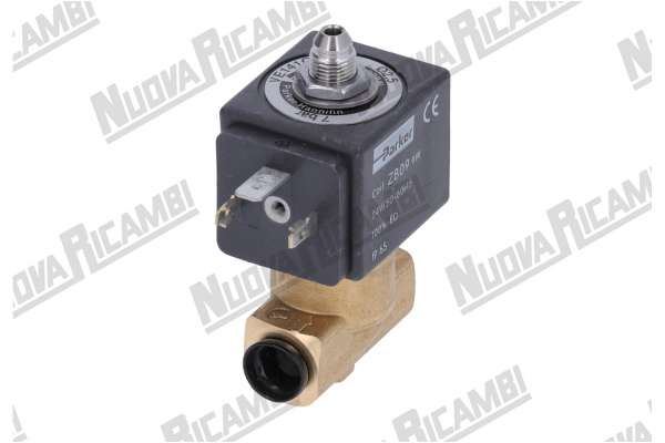 ELETTROVALVOLA 3VIE 1/4-1/4 FF  V24/50-60  9W  ORIF. Ø 2,5  TENUTA VITON  SCARICO CONICO 1/8