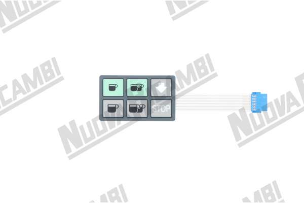 MEMBRANE TOUCHPAD FAEMA DUE/A GREY 73x44mm FLAT 6 PIN