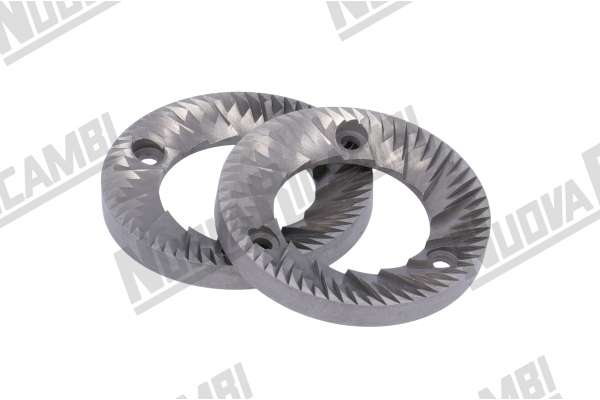 PAR DE MUELAS FAEMA/CIMBALI MD2000/MD3000/MAGNUM DCHA Ø EXT.75 - Ø INT. 43 - H 9mm 3 AGUJEROS