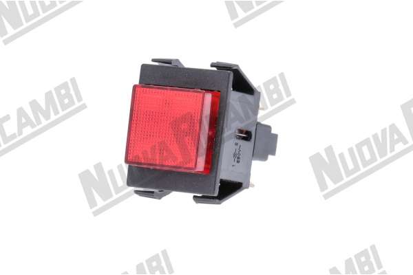 RED LUMINOUS BIPOLAR SWITCH - 250V - 16A - HOLE 22x27mm  CIMBALI/ FAEMA/ NUOVA SIMONELLI