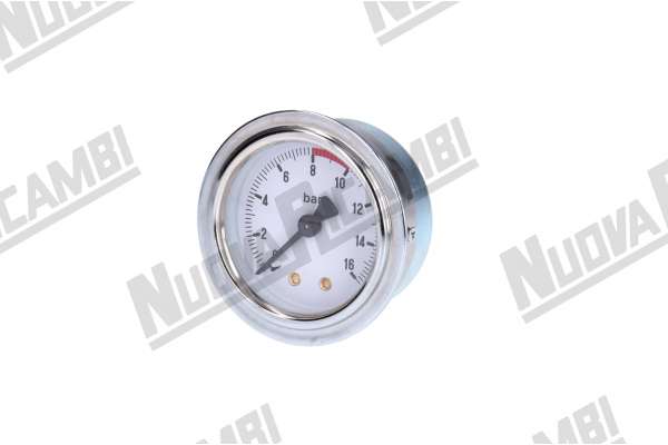 MANOMETRO 1 ESCALA 0-16 BAR - ENLACE 1/8M PLANO - CORNISA Ø 62mm - CUERPO Ø 52mm GAGGIA ELE