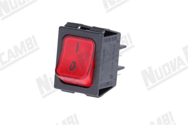 INTERRUPTOR BIPOLAR LUMINOSO ROJO 250V 16A EMPOTRE 22x30mm ASTORIA CMA/ WEGA/ SAN MARCO/ EXPOBAR/ BFC/ NUOVA SIMONELLI