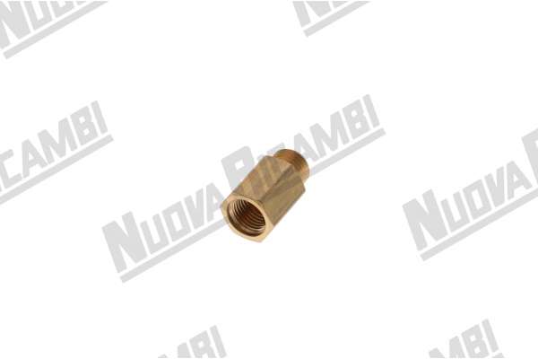 RACOR TOBERA G. 1/4M - 1/4F - HUECO Ø 0,7mm - H. 30mm - HEX. 17  RANCILIO