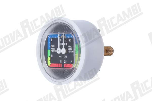 DRUCKMESSER DOPPELSKALA0-3/0-16 BAR VERBINDUNG 1/8M FLACH RAHMENPLATTE Ø 69mm - KÖRPER Ø 63mm CMA ASTORIA/WEGA