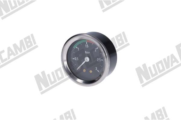 1 WAAGE MANOMETER 0-3 BAR - ANSCHLUSS 1/8M FLACH - RAHMEN Ø 65mm - KÖRPER Ø 60mm LA PAVONI