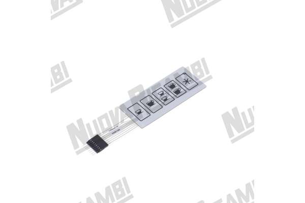 DRUCKKNOPFTAFELMEMBRANE 5 TASTEN - 1 LED - 8 PIN - LA PAVONI BAR T/ PUB V/ CAFE' V