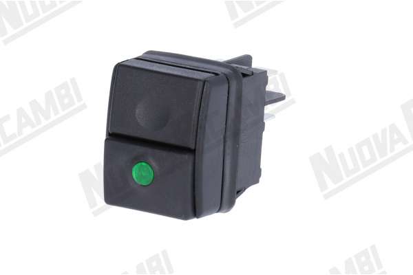 BLACK BIPOLAR SWITCH WITH GREEN BRIGHT LED 250V 16A MOUNTING HOLE 22x30mm  QUAMAR/ MAZZER/ RANCILIO