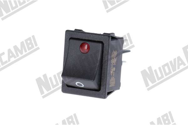 ZWEIPOLEGSCHALTER SCHWARZ MIT LEUCHTENDEM LED 250V - 16A - EINSCHNITT 22x30mm EUREKA/ ASTORIA/ BEZZERA