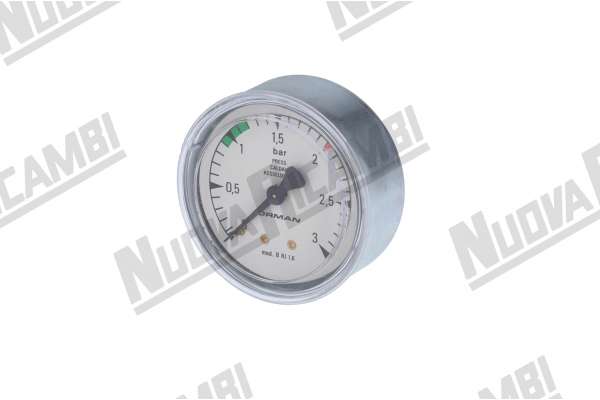 SIGLE SCALE MANOMETER 0-3 BAR - CONNECTION 1/4M FLAT - FRAME Ø 64mm - BODY Ø 62mm  ASTORIA-CMA