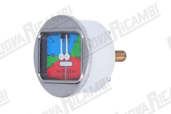 MANOMETRO DOBLE ESCALA 0-2,5/0-15 BAR ENLACE 1/8M PLANO - MARCO Ø 70mm CUERPO Ø 62mm LA SPAZIALE