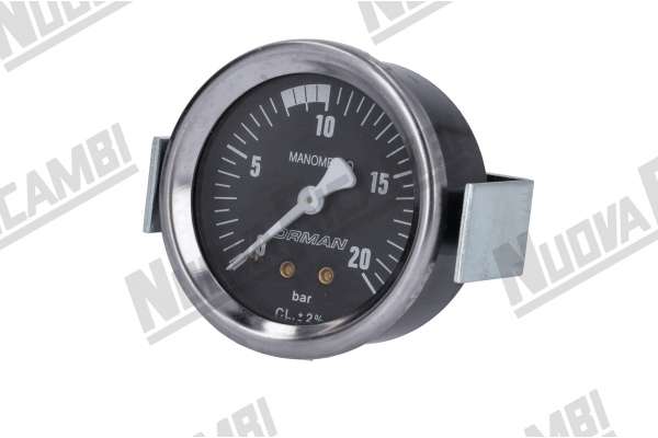 MANOMETRO 1 ESCALA 0-20 BAR - ENGANCHE 1/4M PLANO- MARCO Ø 65mm - CUERPO Ø 60mm - BEZZERA