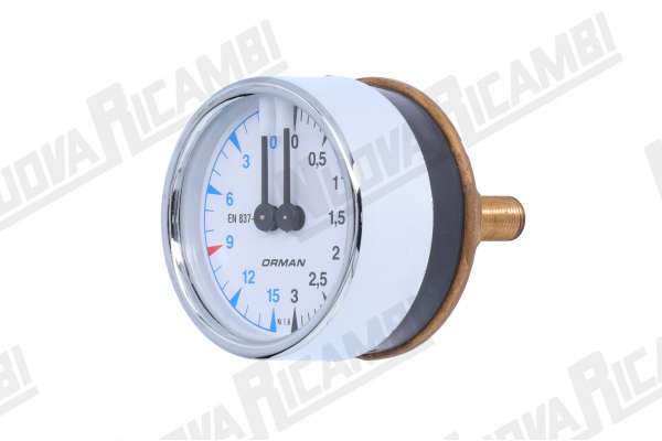 DOUBLE SCALE MANOMETER 0-3/0-15 BAR CONNECTION 1/8M FLAT - BODY Ø 60mm ELEKTRA