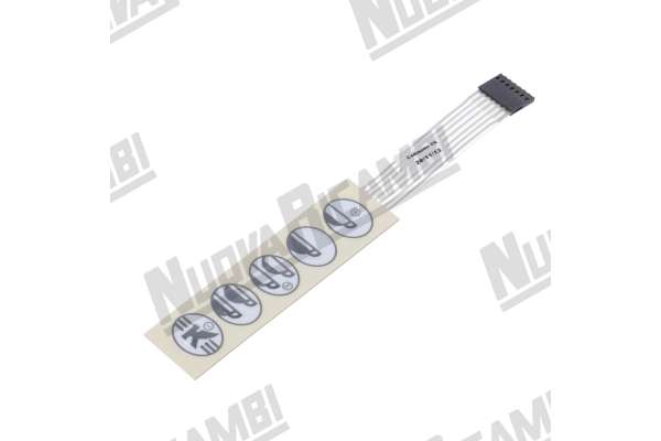 MEMBRANA PULSANTIERA VERTICALE 5 TASTI - 7 PIN - ELEKTRA