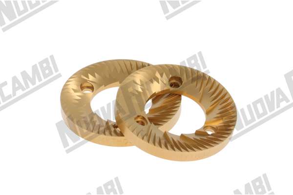 PAR DE PAR DE MUELAS EUREKA MYTHOS DERECHA TITANIO ORIGINALES Ø EXT. 74mm - Ø INT. 38mm -H 9mm 3 AGUJEROS