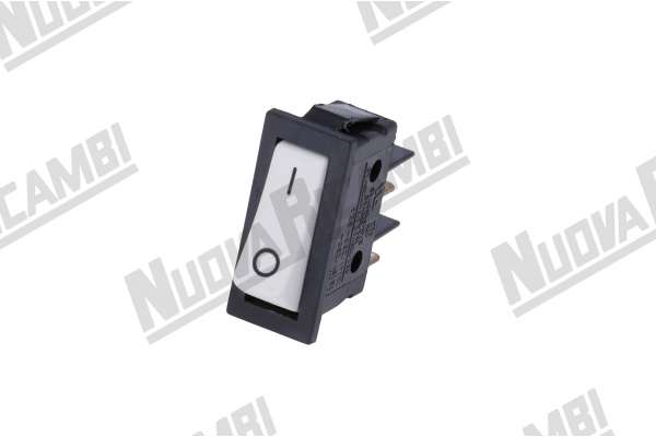 INTERRUPTOR UNIPOLAR ORIGINAL BLANCO  0- 1  250V - 16A MEDIDAS HUECO 30x11mm  UGOLINI/ BRASS